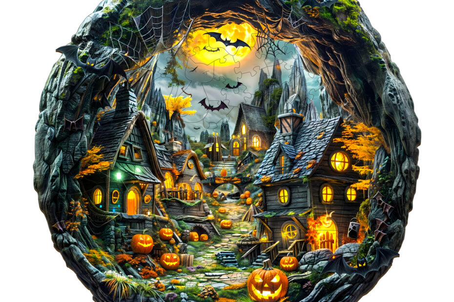Fa kirakós 3D Halloween éjszaka 66da4032565a6