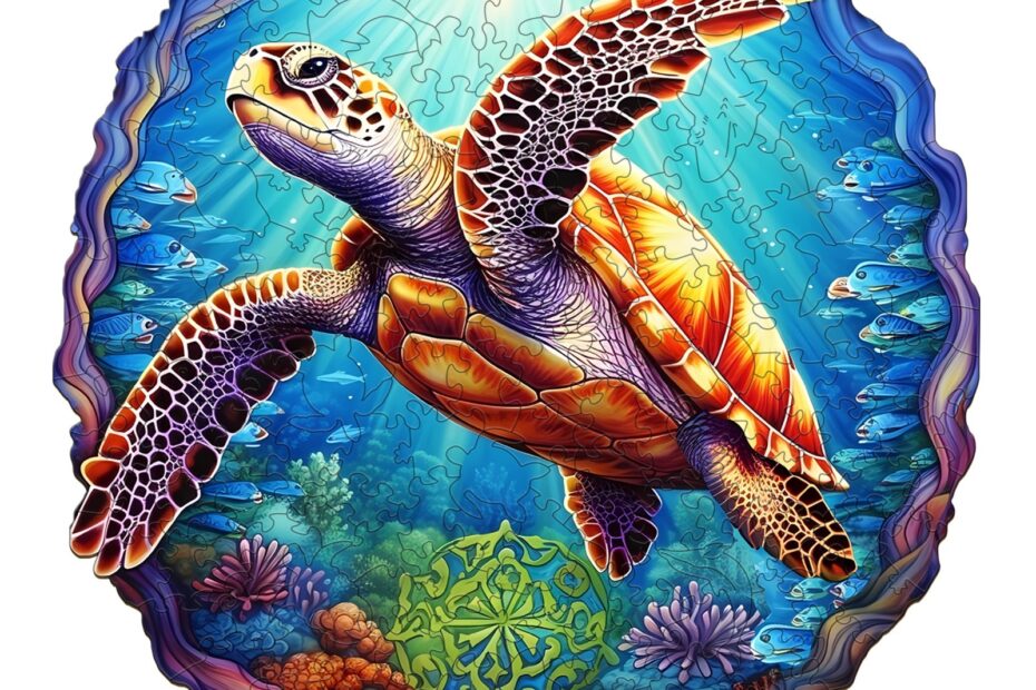 Fa kirakós játék-DEEP SEA TURTLE-1 66db75e18884a