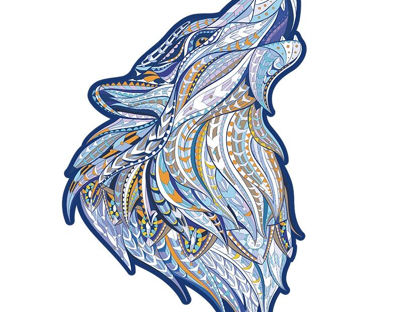 Fa kirakós játék-HOWLING WOLF 66dcb56578957