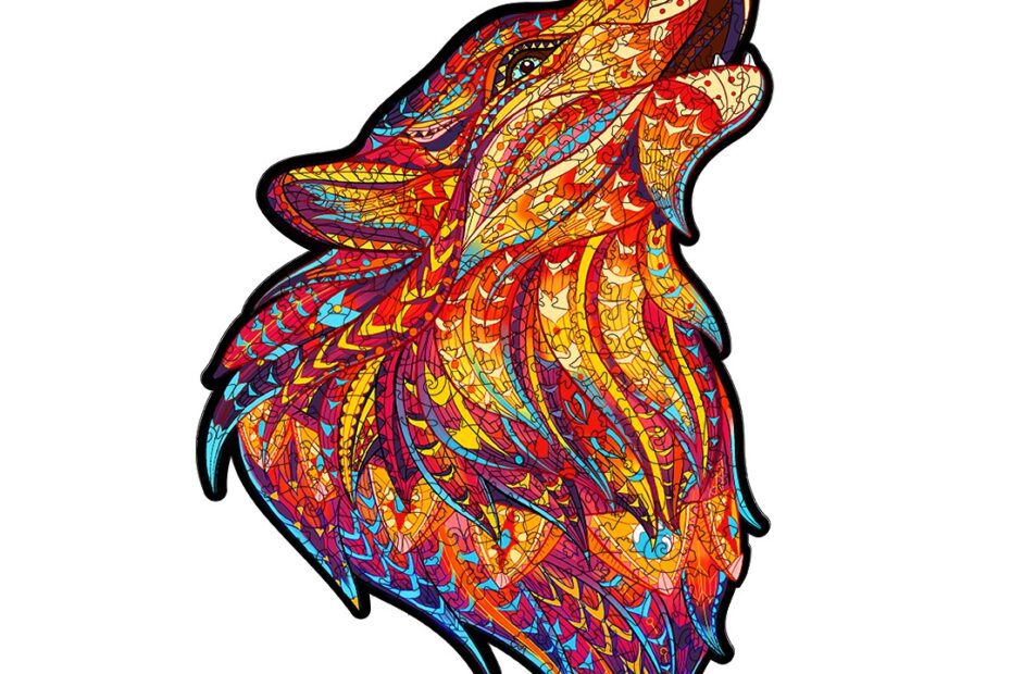 Fa kirakós – HOWLING WOLF-RED 66da2bb59aa3d